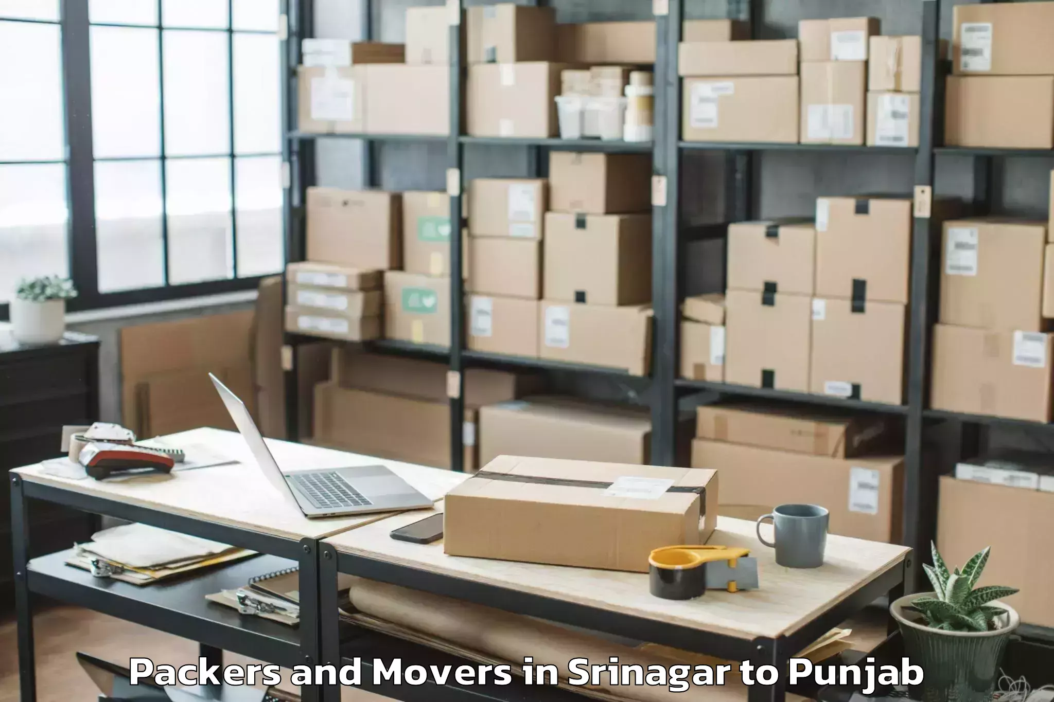 Professional Srinagar to Badhni Kalan Packers And Movers